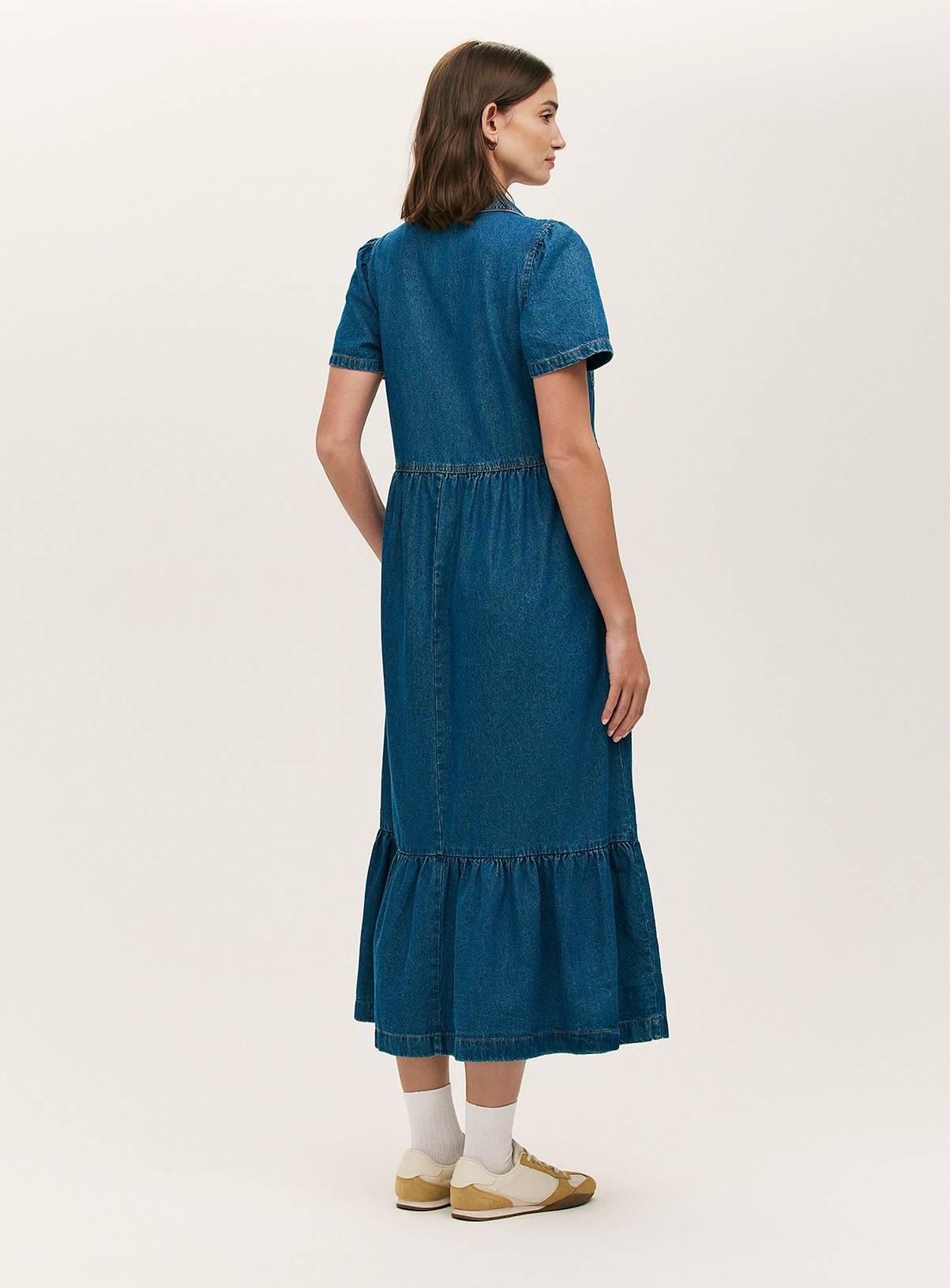 FINERY Tania Denim Dress Mid Blue 12 - Image 4